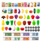 Jovow 98Pcs Kids Shopping Cart Trolley Play Set With Pretend Food And Accessories,Perfect For Ages 3+ Pretend Play And Role-Play