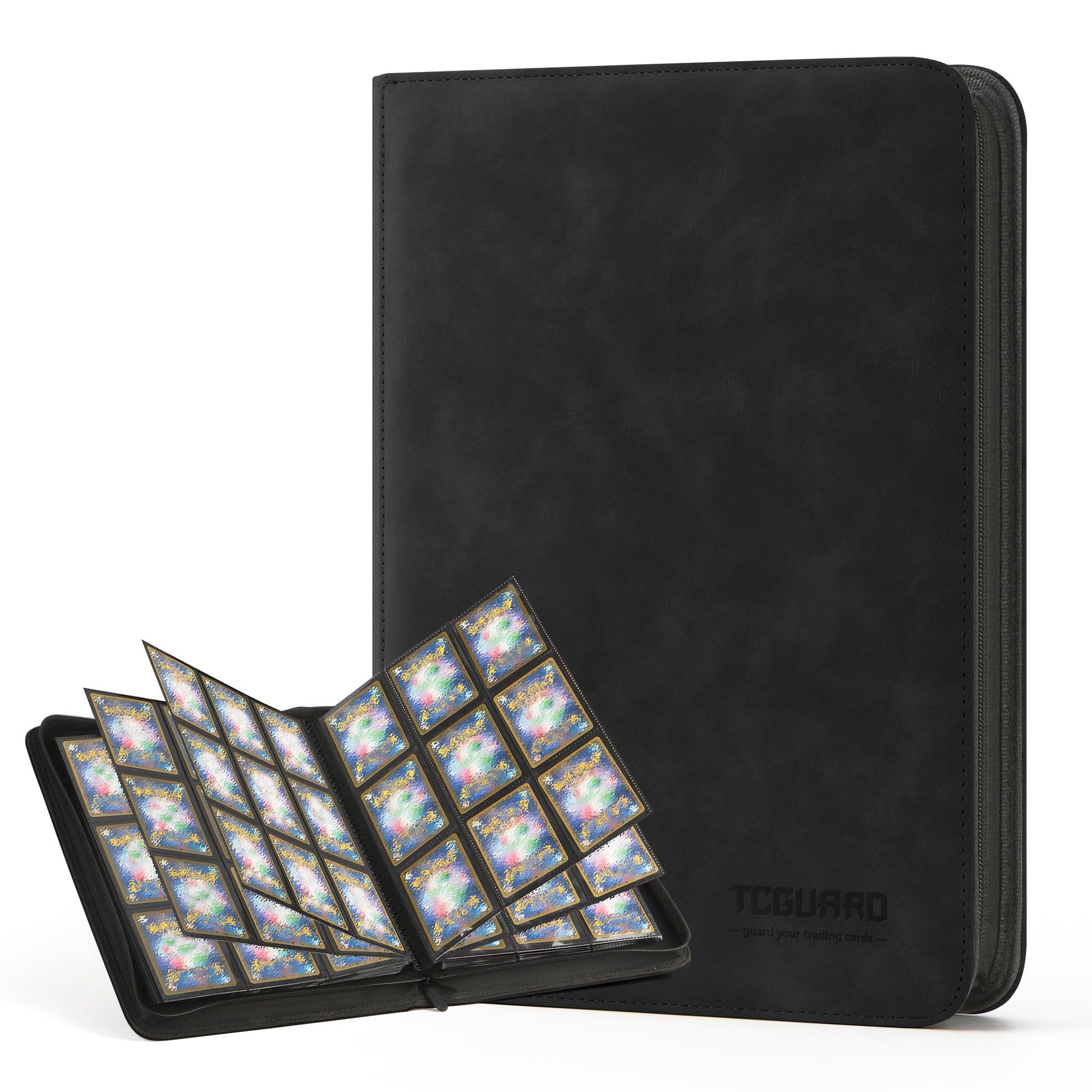 Tcguard Trading Card Binder, 9 Side Loading Pocket Card Album Hold Up To 540 Cards, Zipper Binder For Cards Collection, Tcg Card