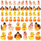 48 Pcs Thanksgiving Mini Resin Ducks  Tiny Miniature Turkey Ducks Figurines  Novelty Thanksgiving Tiny Turkey Ducks for Party Favors Gift Decoration