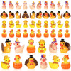 48 Pcs Thanksgiving Mini Resin Ducks  Tiny Miniature Turkey Ducks Figurines  Novelty Thanksgiving Tiny Turkey Ducks for Party Favors Gift Decoration