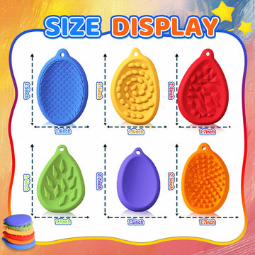 Fidget Toys Worry Stone For Kids 6 Pack Silicone Chewy Nacklace Sensory Stones Toy For Autism Adhd Kids Adults Anxiety Relief Qu