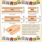 Liliful 8 Pcs Straight Wooden Tracks Expansion Train Track Adapters Male Male Female Female Train Track Accessories Railway Trai