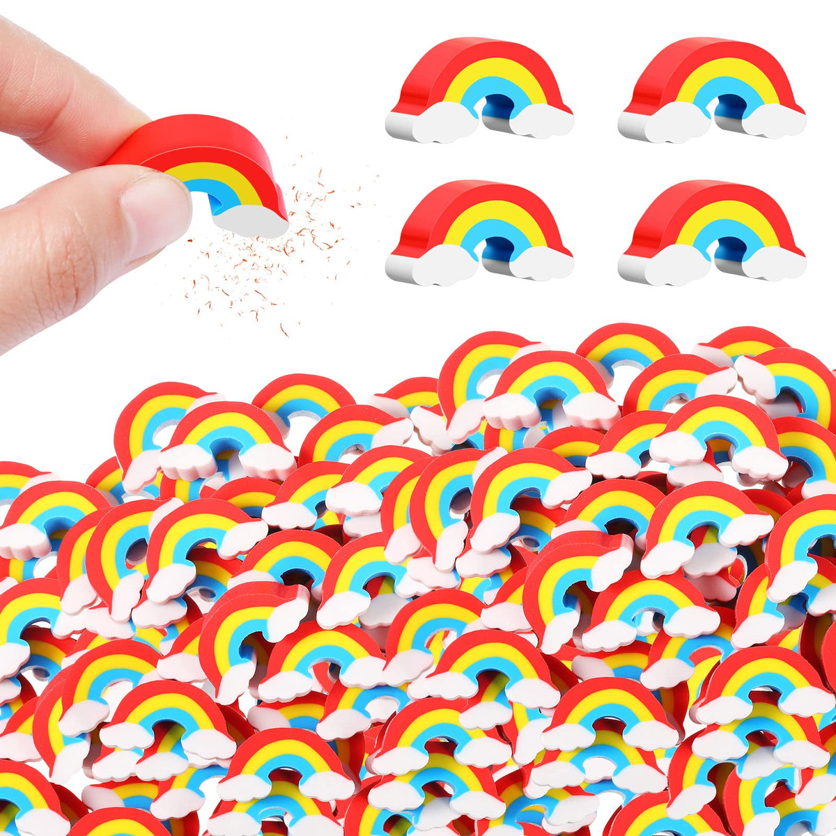 Gueevin 240 Rainbow Erasers  Cute Classroom Erasers For Kids, St. PatrickS Day, Office, School & Classroom Prize Supplies