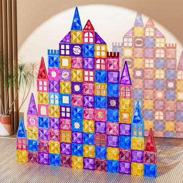 Lilybuds Magnetic Tiles For Kids Toddlers Ages 3-5 4-8 8-10, Magnetic Building Blocks For Kids Ages 4-8 8-12, Educational Magnet
