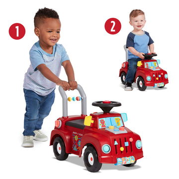 Radio Flyer Tinker Truck With Lights & Sounds, Toddler Ride On Toy, For Ages 1-3, Red, Large