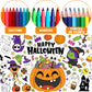 Haooryx Giant Halloween Theme Coloring Poster 4.6 x 2ft Jumbo Paper Happy Halloween Coloring Blank Banner with Pumpkin Witch Col
