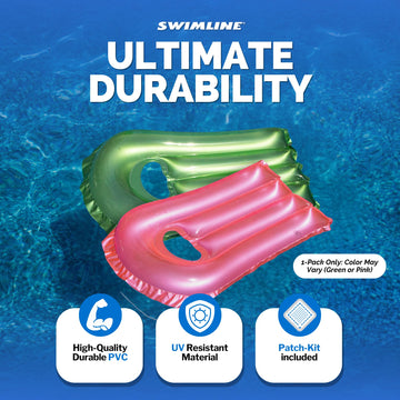Swimline Sturdy See-Thru Surf Rider Pool Float Colors May Vary, 30'' X 22''