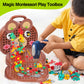 Kaemgyyd Magic Montessori Play Toolbox, 203Pcs Magic Montessori Play Toolbox Bear with Drill, 2D/3D Creativity Tool Box Montesso
