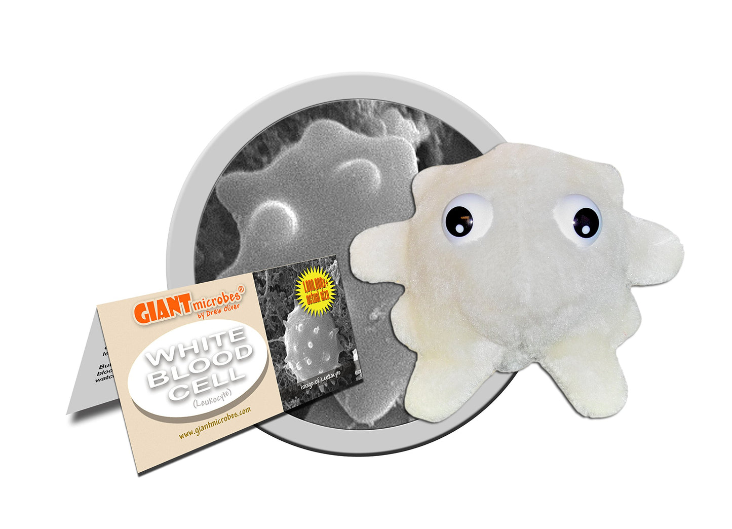Giantmicrobes White Blood Cell Plush, Blood Cell Plush, Blood Bank Laboratory Gifts, Lab Tech Gifts, Hematology Gifts, Leukemia Gifts, Phlebotomy Gifts, Phlebotomist Gifts