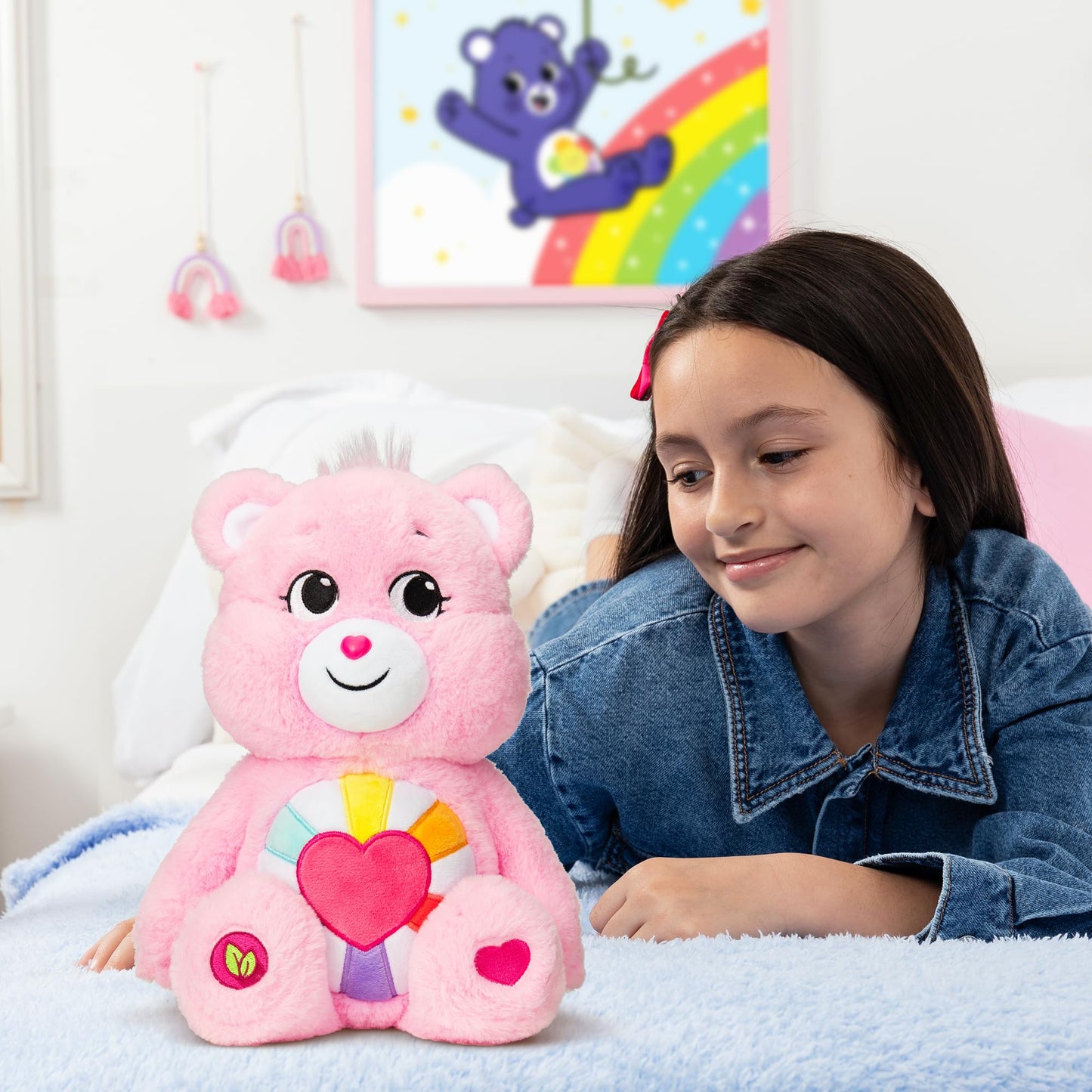 Care Bears 14' Hopeful Heart Bear Plushie - Medium Size - Pink Plush For Ages 4+ – Perfect Stuffed Animal Holiday, Birthday Gift, Super Soft And Cuddly – Gift For Girls And Boys, Collectors