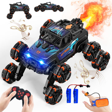 Hand Controlled RC Stunt Car: 8WD Gesture Sensing Remote Control Cars, 8 Wheels, 360 Rotation Toys Car, Rechargeable RC Cars for
