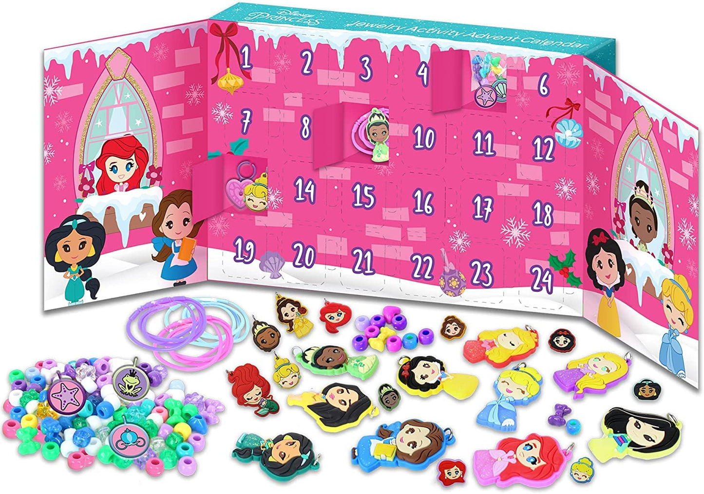 Tara Toys: Disney Princess DIY Jewelry Activity Necklace Advent Calendar, Fun and Easy to do, for Your Little Princess, for Ages