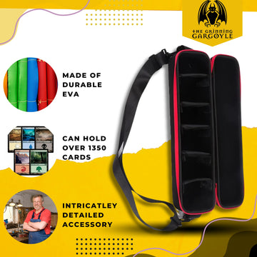 Gargoyle Collector Card Storage Case with Wrist and Shoulder Strap - enhanced Portable Card Game Travel Case - Holds up to 1350 Cards or Multiple MTG Deck Box - TCG Storage - Organise and Protect (Red)