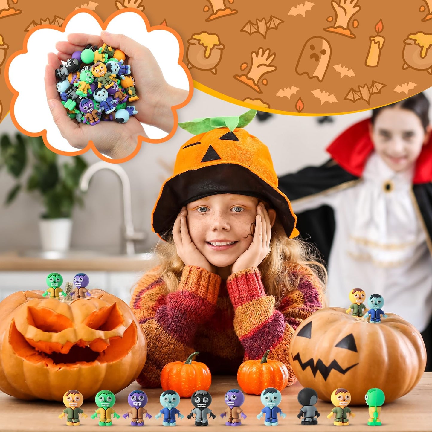 VioraWhite 25 Pcs Mini Zombies Figurines Halloween Tiny Zombies Action Figures to Hide and Seek Little Statue for Halloween Part