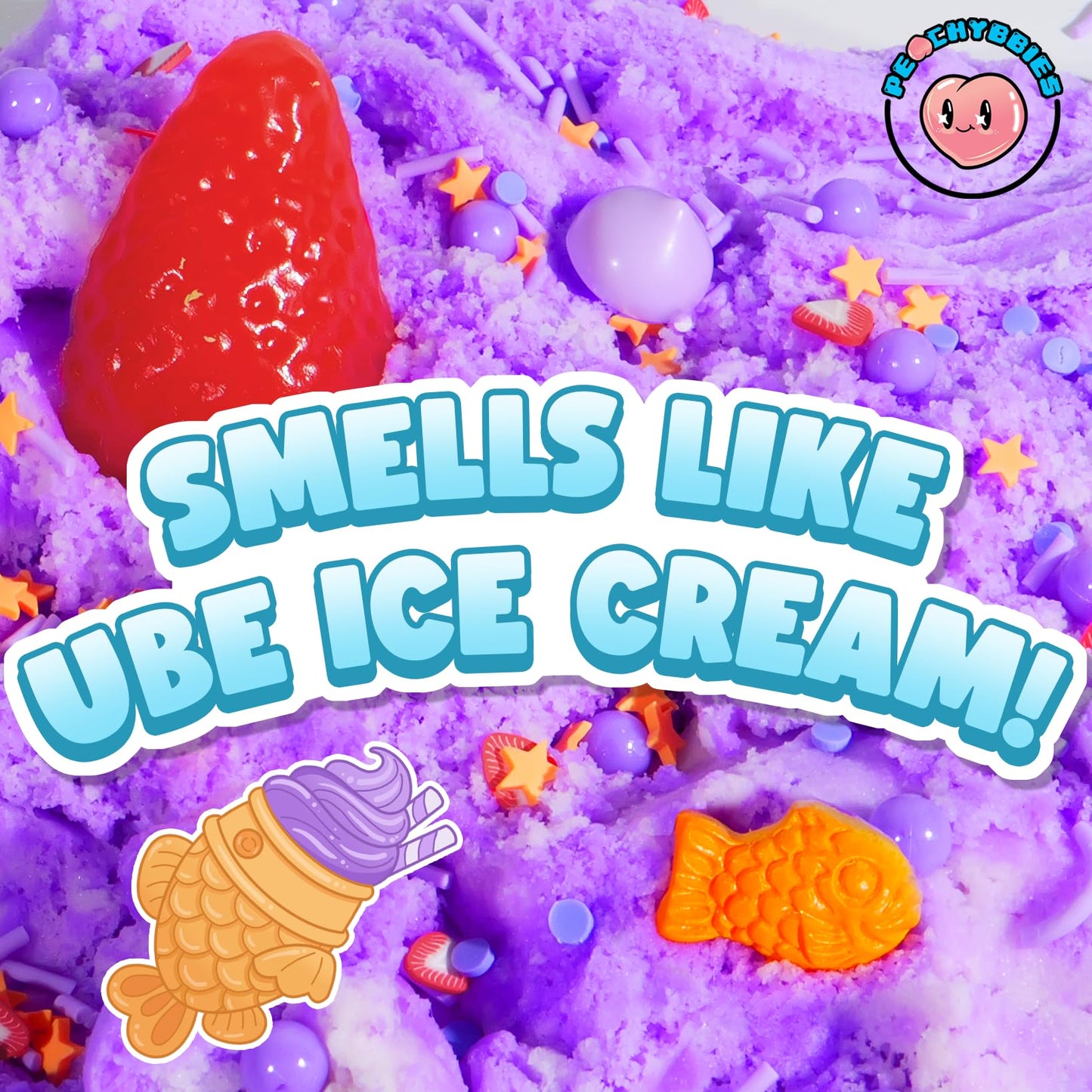 Peachybbies Ube Ice Cream Cloud Slime - Made in USA enhanced  100% Authentic  7 oz  Scented for Kids  ASMR  Slime Charms  Fidget Toys