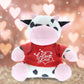 Dollibu I Love You Valentine Plush Cow - Cute Stuffed Animal With Red Shirt And Name Personalization Gift For Valentines Day, Bi