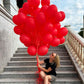 Jobkoo Red Balloons 5 Inch, 60Pcs Small Red Latex Balloon Matte Red Balloons For Balloon Arch Garland 5'' Mini Red Party Helium