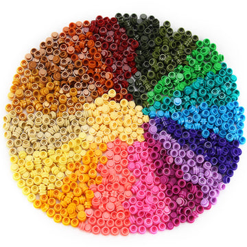 Feleph Custom 1000Pcs Multicolored Round Plates 1X1 Building Blocks Moc Colors Transparent Pieces Bricks Dots Bulk Studs Accessories Kit Compatible With Major Brand