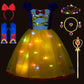 Uplus ME Light Up Princess Dress Up Clothes for Little Girls Toddler Kids Princess Costume Halloween Birthday Outfit (6-7Y/130)
