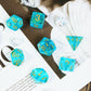 UDIXI 7PCS D&D Dice Set Filled with Aurora Powder, Aqua Blue DND Dice for Dungeons and Dragons, Polyhedral Dice for RPG MTG and