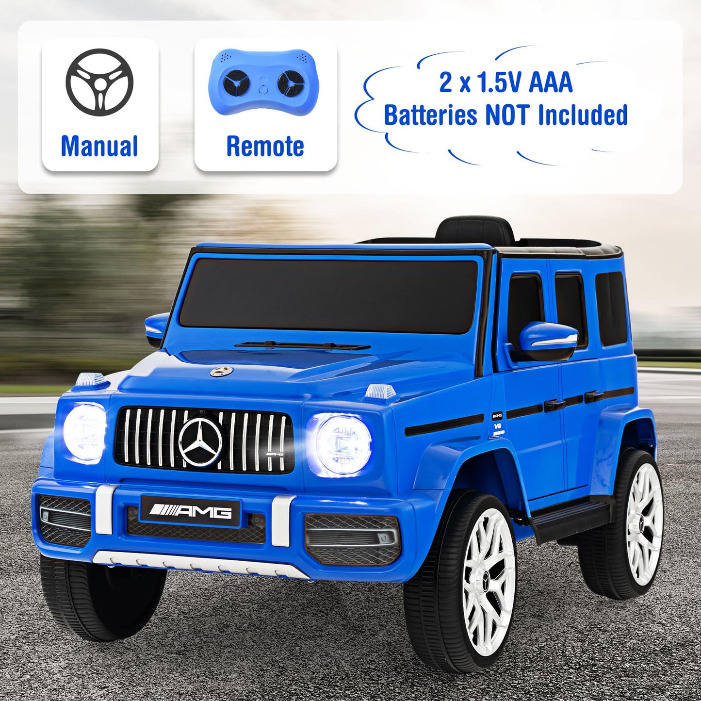 Infans Licensed Mercedes Benz G63 Kids Ride On Car, 12V Electric Vehicle With Remote Control, Double Open Doors, Music, Bluetoot