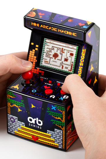 Orb - Mini Arcade Machine, 300 In-Built Games, 8-Bit Retro Arcade Games, 2.5    Full Colour Screen, 8-Way Joystick, 2 Buttons, V