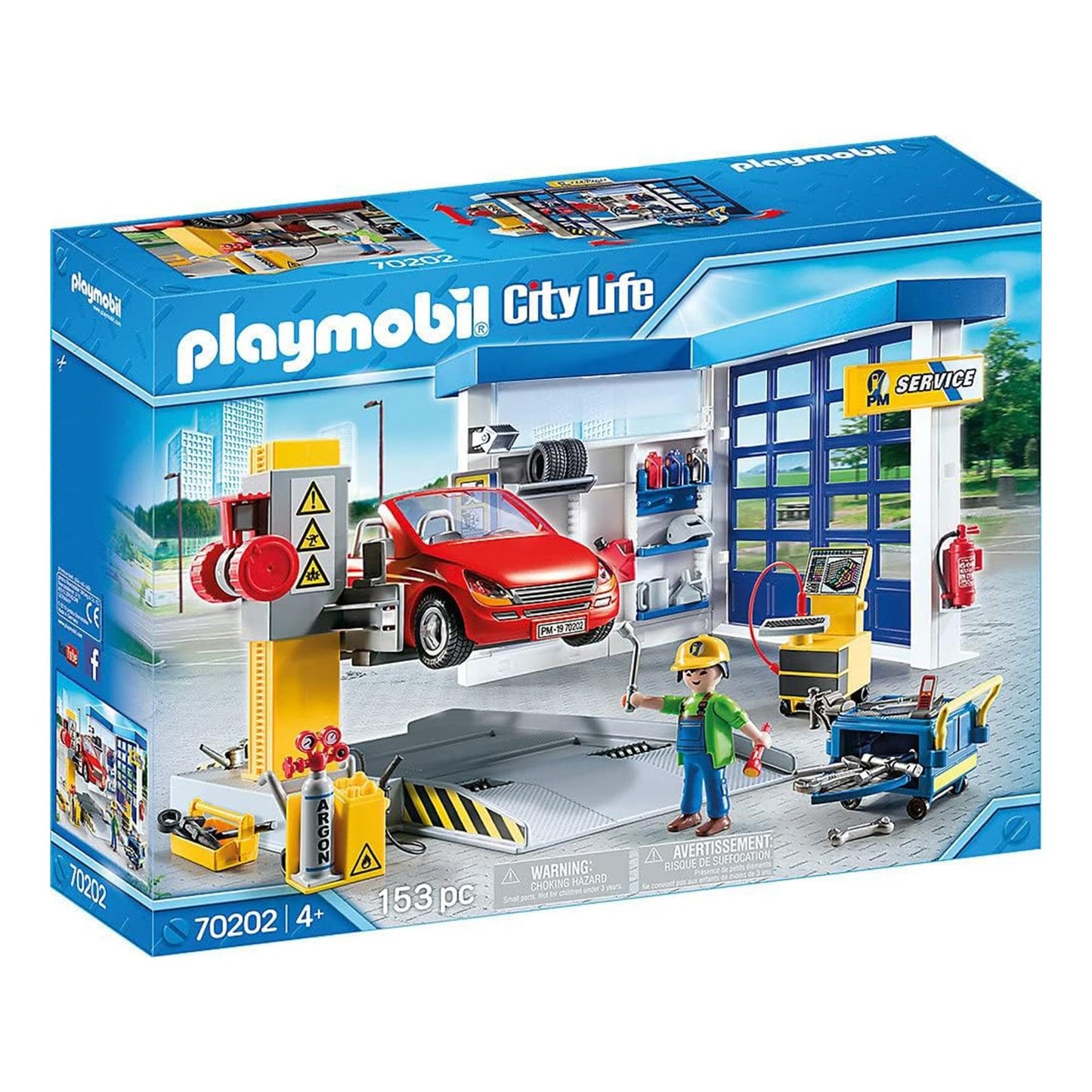 Playmobil Car Repair Garage - Multicoloured Plastic Toy - 26 x 20 x 21 cm - Model 70202