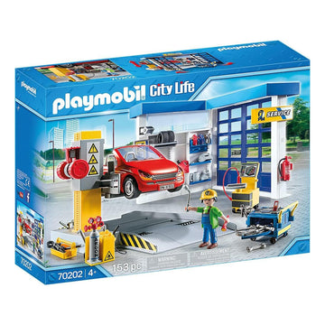 Playmobil Car Repair Garage - Multicoloured Plastic Toy - 26 x 20 x 21 cm - Model 70202