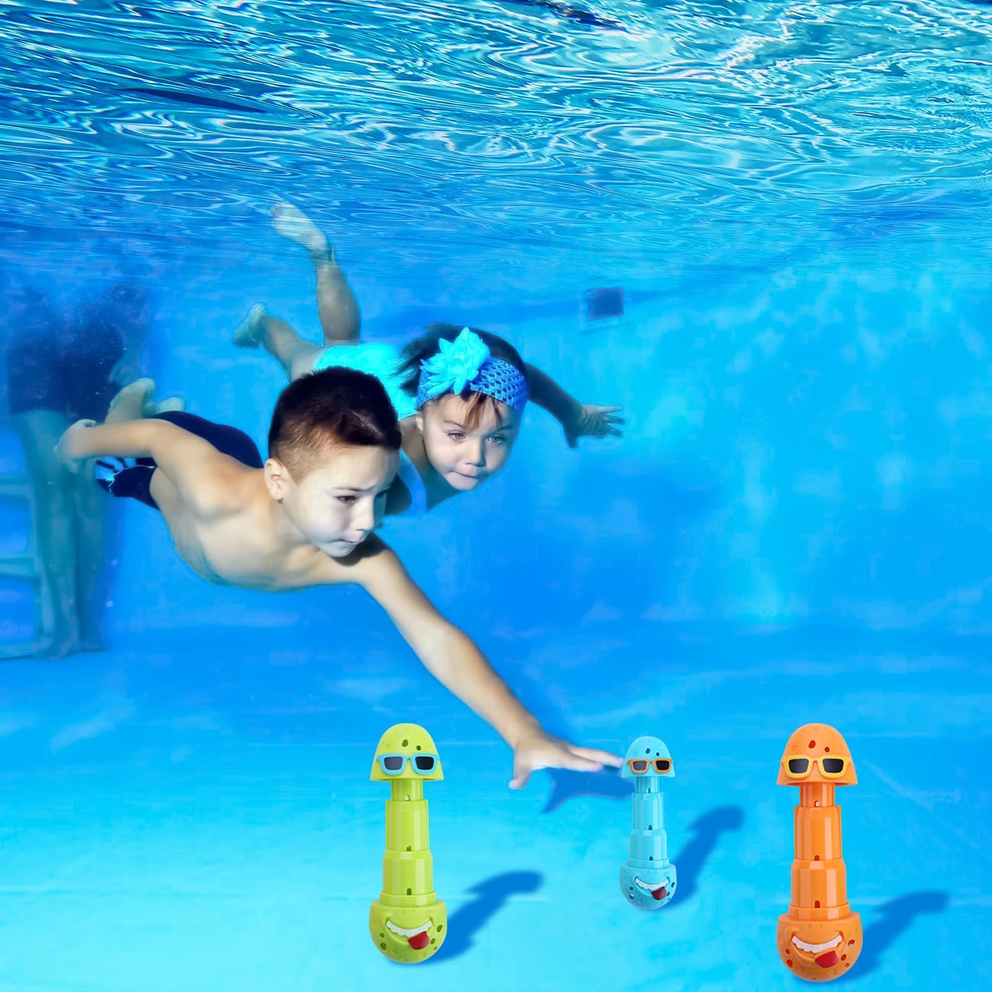 Doadw Diving Pool Toys For Kids, Fun Swimming Pool Games, Water Toys For Boys/Girls Dive Eggs Sticks 3Pcs