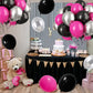 Paready Hot Pink and Black Balloons, 30 Pcs 12-Inch Latex Balloons for Birthday, Wedding, Party Decorations