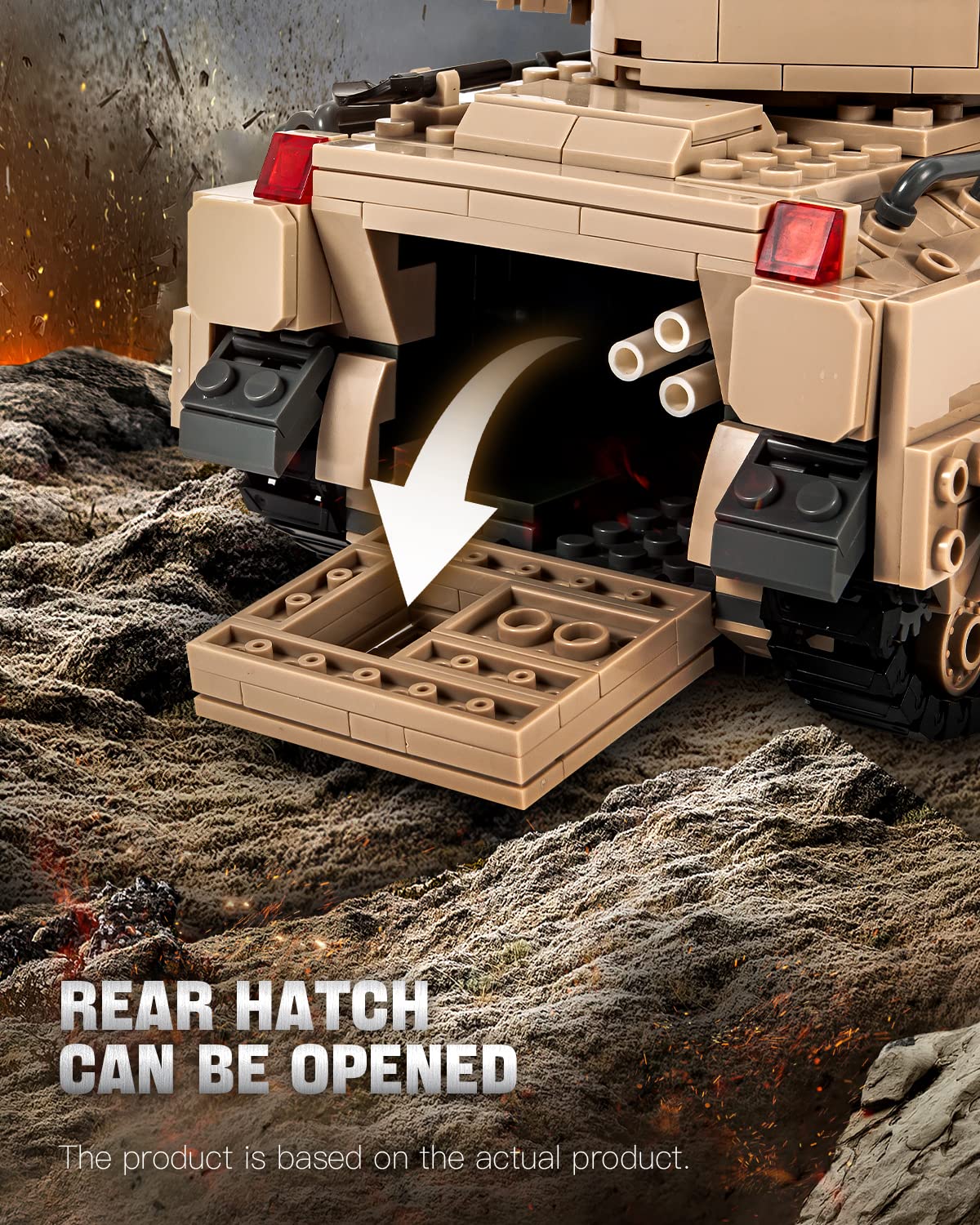 dOvOb Military M2 Bradley Tank Building Set - 1350 PCS Plastic Model Toy for Adults & Kids - Large Assorted Colors