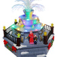 Top Treasures Christmas Village Pre-lit Fountain, Multicolor Ceramic, 7.1x7.1x6.7 In, Model 17 - Perfect for Holiday Decorations