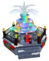 Top Treasures Christmas Village Pre-lit Fountain, Multicolor Ceramic, 7.1x7.1x6.7 In, Model 17 - Perfect for Holiday Decorations