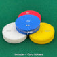 4 Piece Round Card Holders In Red, White, Yellow & Blue, Multi
