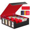 Timovo Mtg Deck Box, Magnetic Trading Card Storage Case Holds 3000+ Sleeveless Cards With 20 Colorful Dividers & 4Pcs Card Suppo