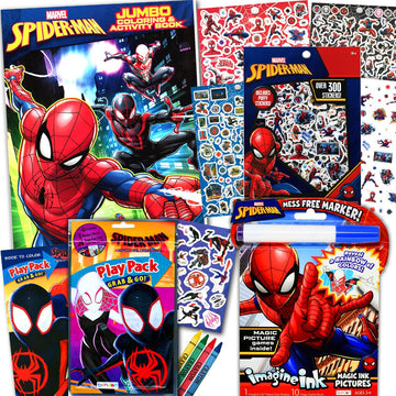 Spiderman Coloring And Activity Books Bundle With Imagine Ink Coloring Book, Stickers, And More