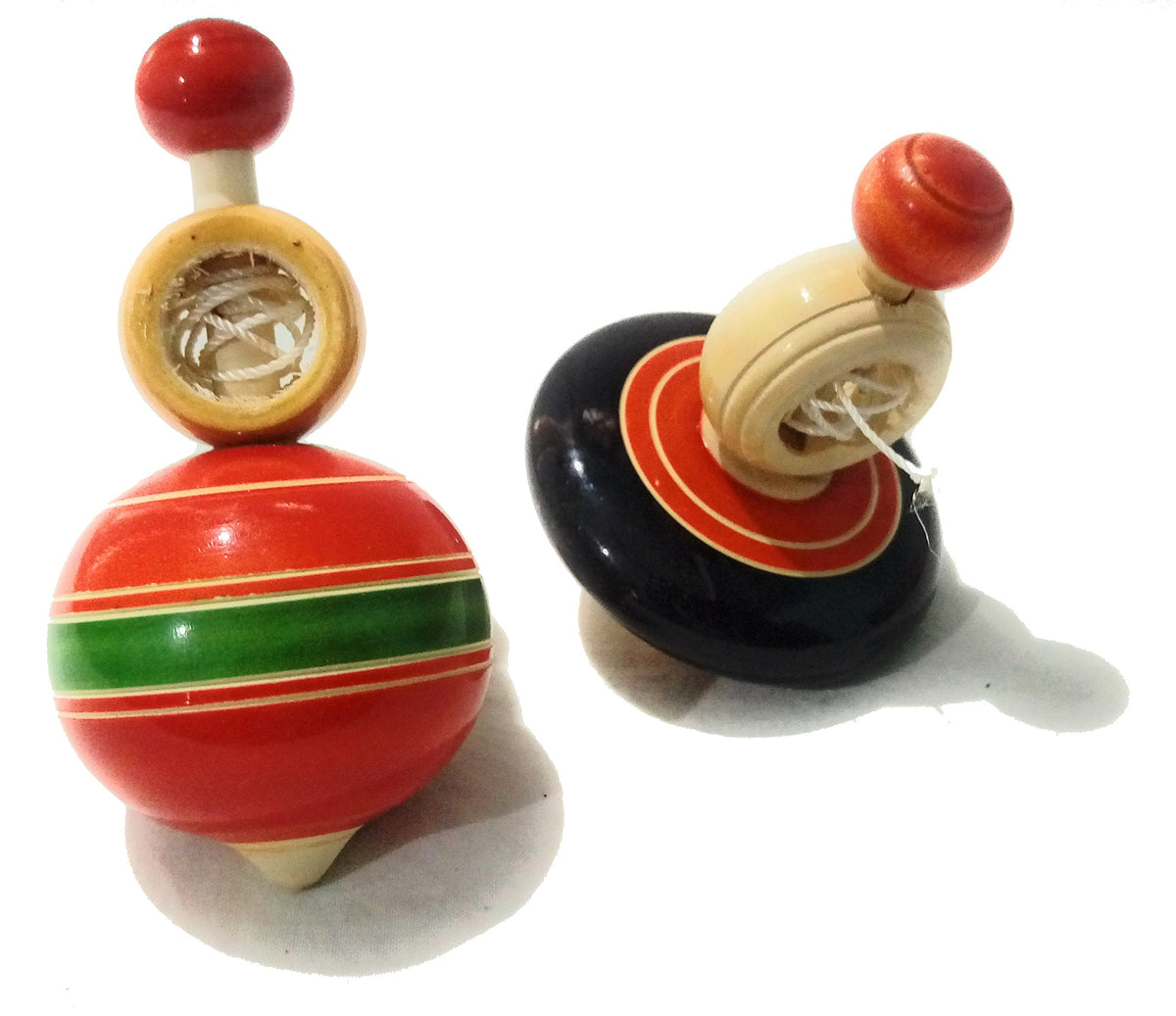 Crafts India Handcrafted channapatna Wooden Spinner Tops/Toys Combo 2 pcs