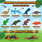 Team Power Dinosaurs Carry Case Set - With Play Scenery Inside, 8 Dinosaur Figures & 2 Volcanic Landscape | Toddler Toys| Dinosa