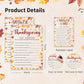 Bltgh Thanksgiving Top Answer Game Card Fun Fall Party Survey Game for Family and Friends Autumn Holiday Icebreaker 5x7 Inch Cards with Answer Card
