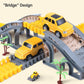 TUMAMA 249pcs Construction Race Track Vehicle Toys for Boys and Girls, STEM Building Set, Safe & Durable Plastic, Yellow