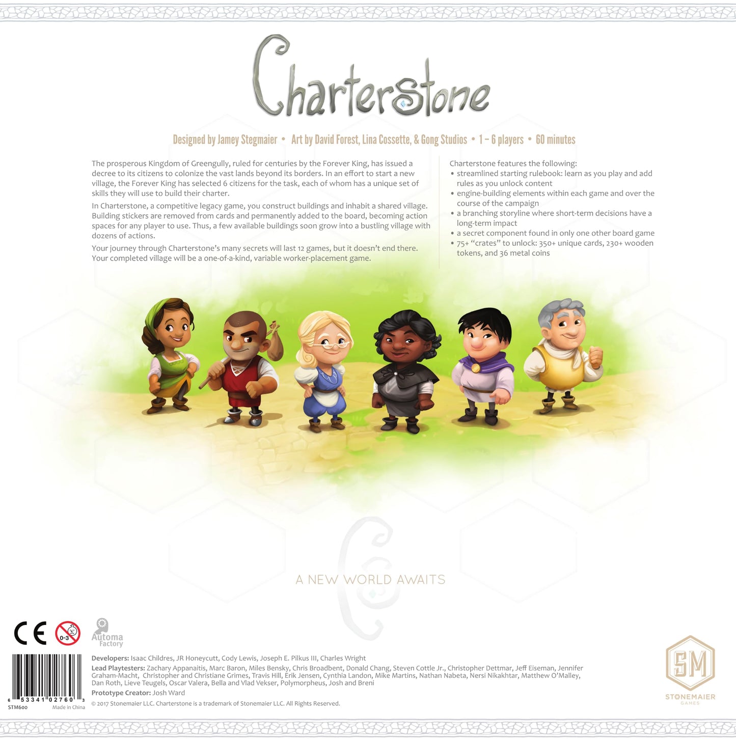 Stonemaier Games Charterstone - Competitive Legacy Village-Building Board Game for 1-6 Players, Ages 14+, Cardstock, Model STM700