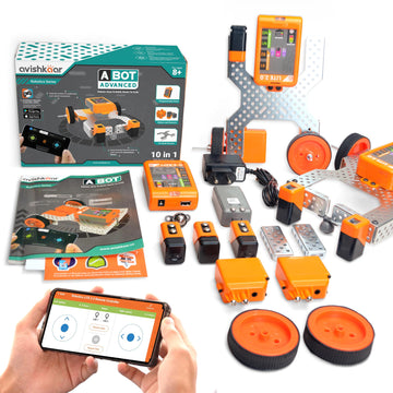 Avishkaar Abot Advanced,10 In1 Diy Stem Metal Robotics Kit, Multicolour, 60+ Parts, Learn Robotics. Coding & Mechanical Design, 