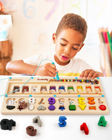 Synarry 3 In 1 Montessori Toys For 3+ Year Old, Educational Magnetic Color And Number Maze, Shape & Number Wooden Puzzle Counting Learning Toys For Toddlers 2-4 Years, Preschool Learning Activities