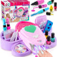 G.C Kids Nail Polish Set for Girls Toy 6-12 Years Old, Nail Art Kit Storage Desk with Nail Dryer&Hand Massage Spa Kit, Kid Manic