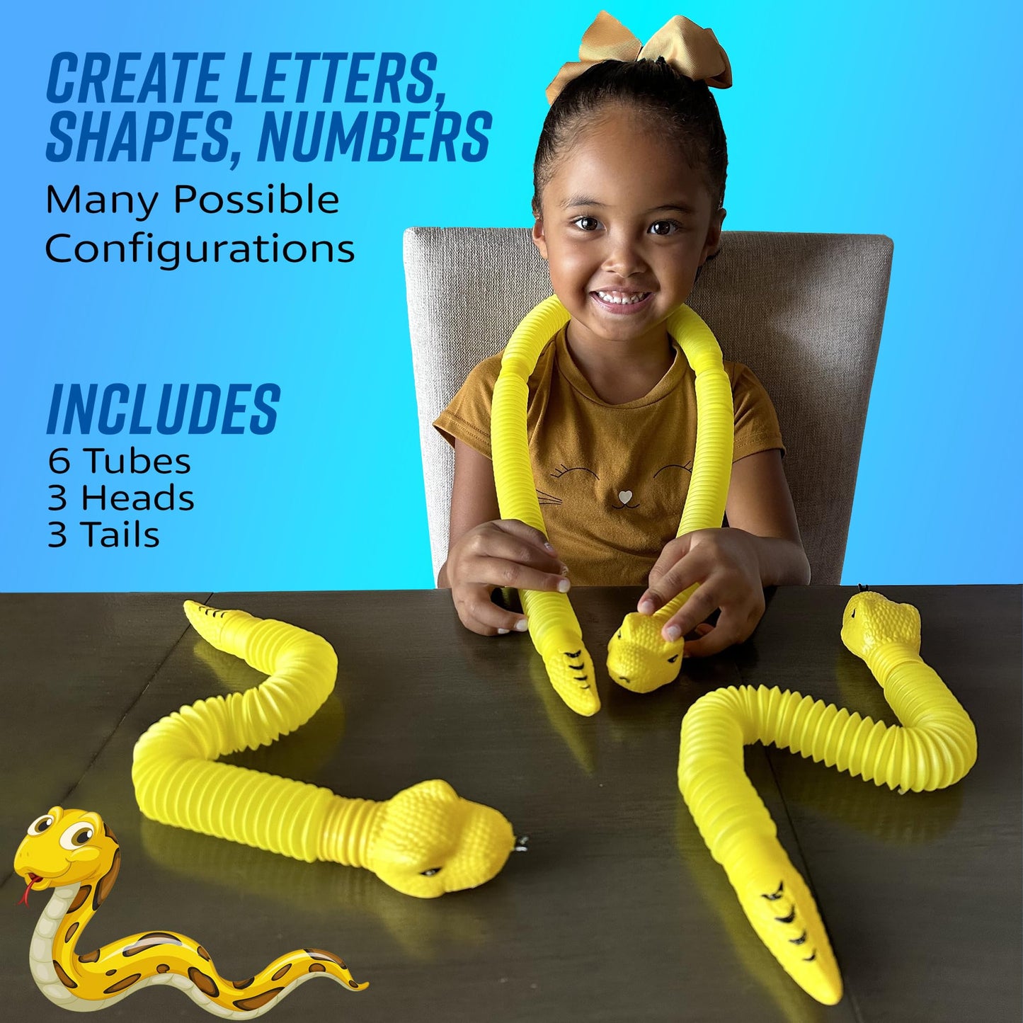 Animal Pop Tubes For Kids Sensory Toys - Toddler Fidget Toys For Boys & Girls- Engaging Pop Tube Sensory Toy For Toddlers - Snake Toy Tubes For Children Party Favors