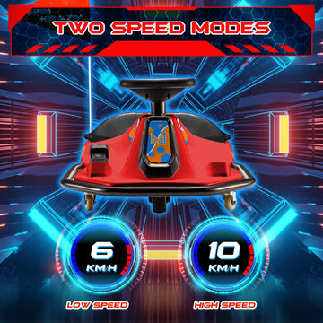 Mellcom 24V Electric Drifting Go Kart For Kids, Ride On Drift Car With 360Rotatable Universal Wheels, Kids Electric Toy Car With