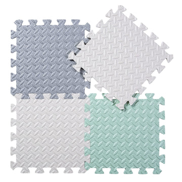 Tamiplay Foam Floor Mats For Kids, 12 X 12 Inch 16 Tiles 0.4' Thickness Foam Play Mat, Non-Toxic Square Interlocking Floor Mats Rubber Baby Play Mat For Toddlers(White/Gray/Bean Green)