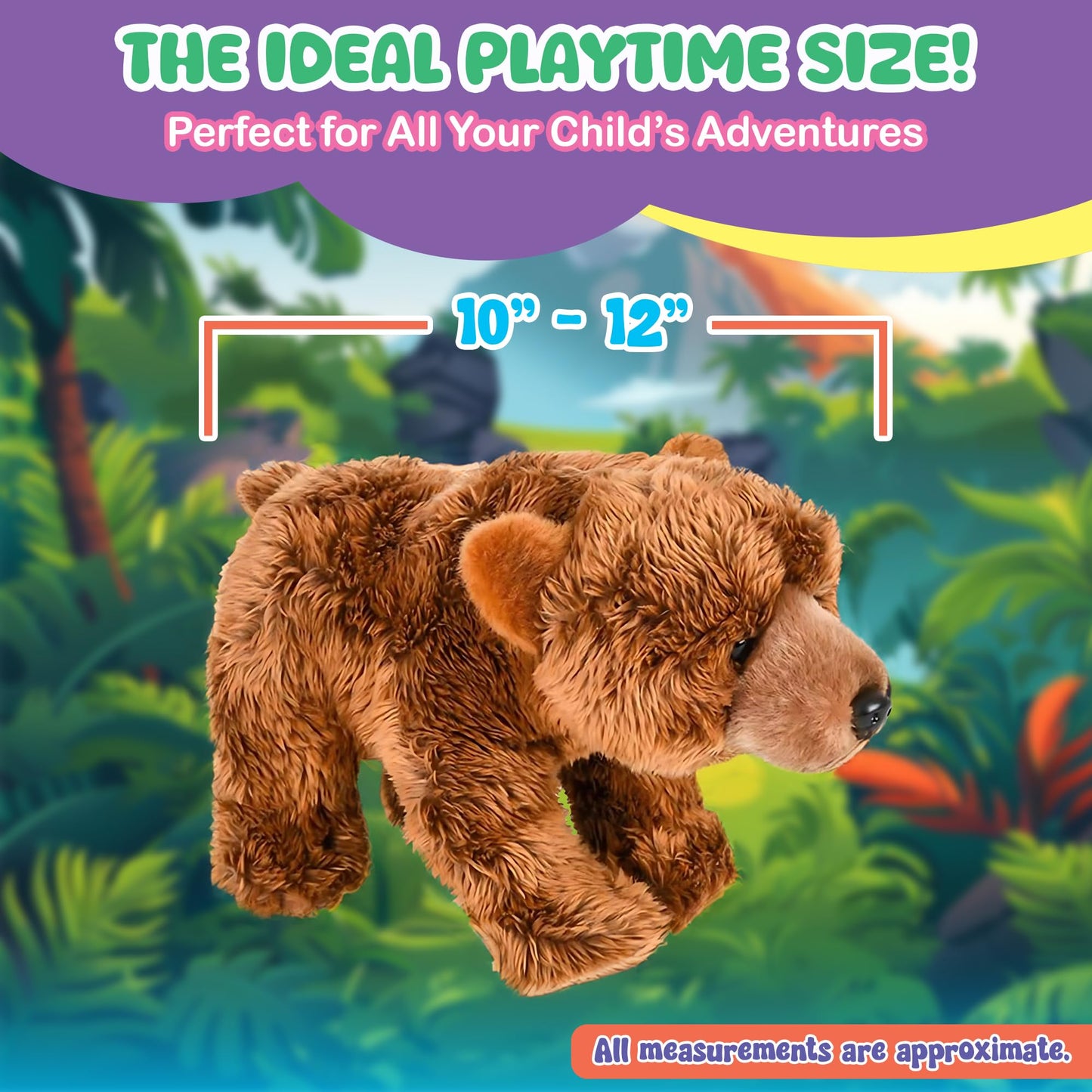 Forest & Twelfth 12 Stuffed Grizzly Bear Plush  Heirloom Collection Stuffed Animal  enhanced Materials  Best Gift for Kids Age 3+  Nursery and Room Decor (12'' Grizzly Bear)
