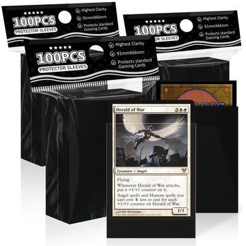 Black Card Sleeves Fit For Mtg, 300 Pack Perfect Fit Standard Card Sleeves For Trading Cards Sports Cards Baseball Cards Tcg, St