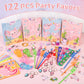 LiYiQ 134 Pcs Axolotl Party Favors Set - Straws, Keychains, Stickers, Gifts for Birthday Party Supplies